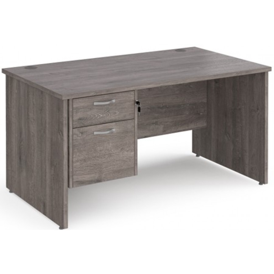 Maestro Panel End Straight Desk with Fixed Pedestal